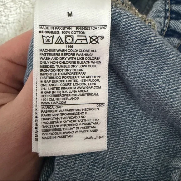 GAP High Rise Girlfriend Utility Light Denim Joggers - Medium - Picture 4 of 5